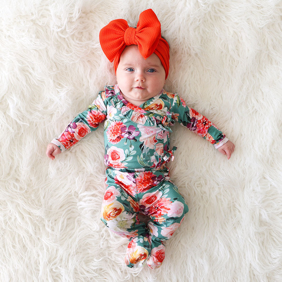Gabrielle Ruffled Tie-Front Kimono Set