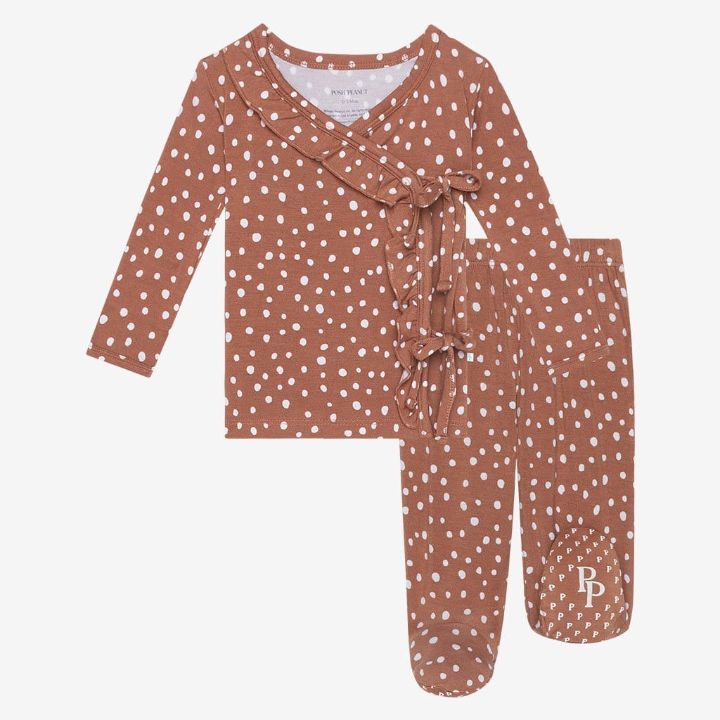Julia Ruffled Tie-Front Kimono Set