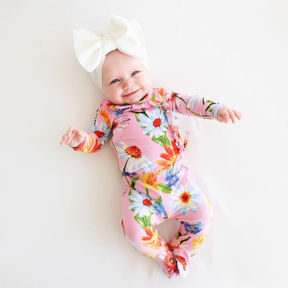 Kaileigh Ruffled Tie-Front Kimono Set