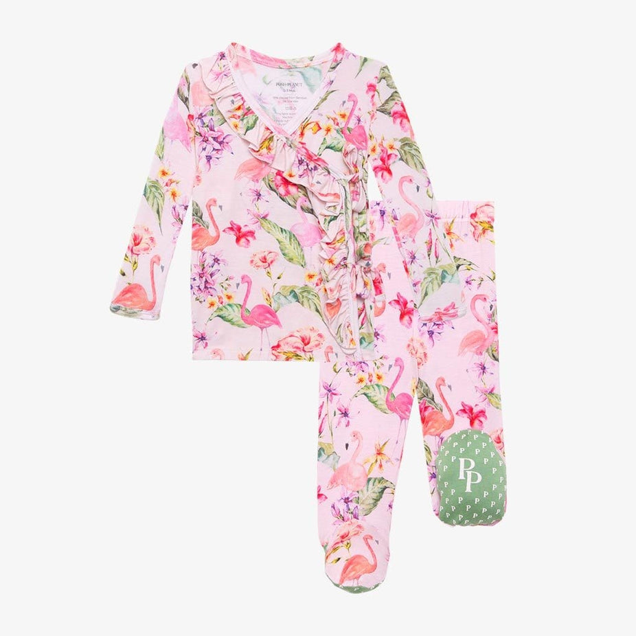 Leilani Ruffled Tie-Front Kimono Set