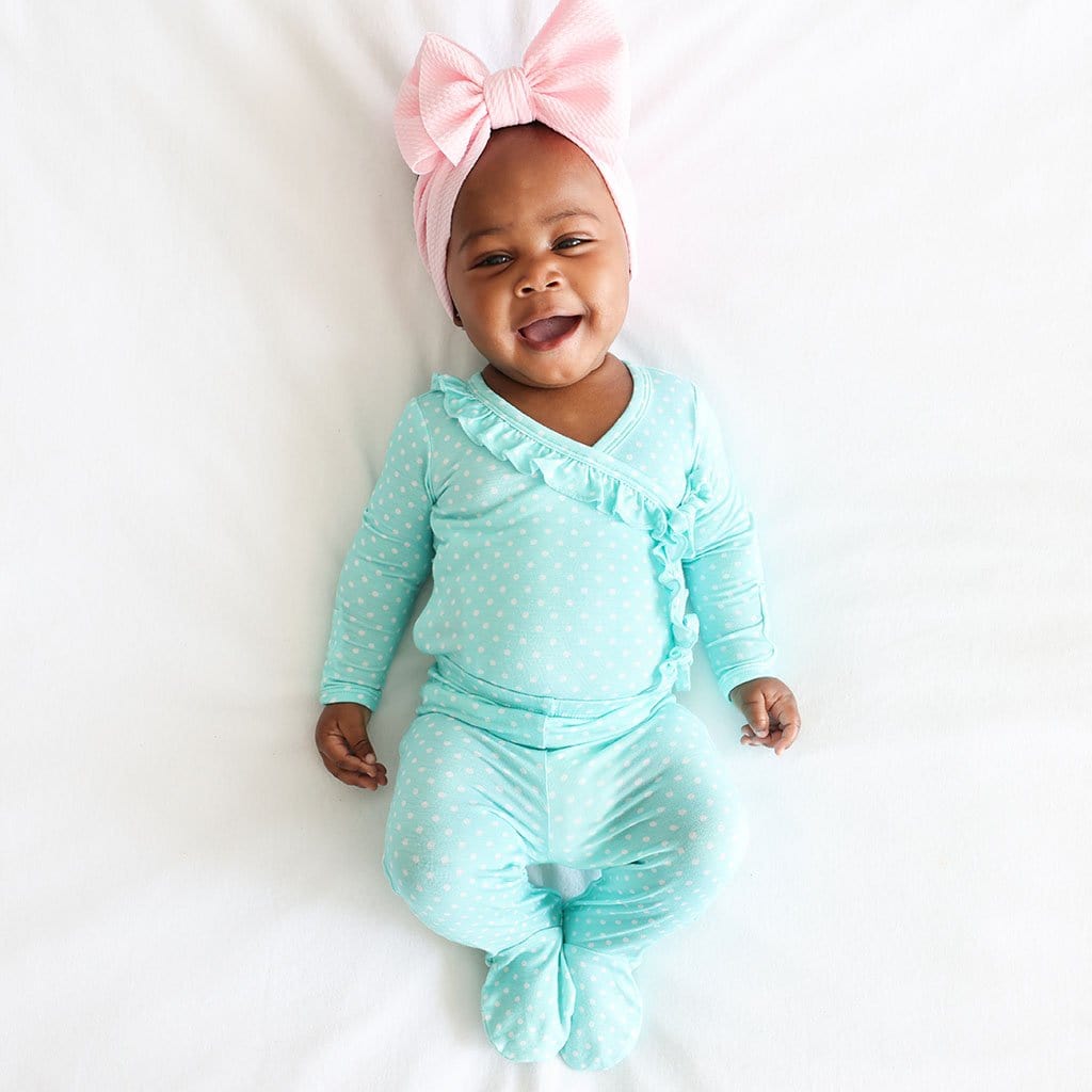 Baby in Lyla Ruffled Tie-Front Kimono Set