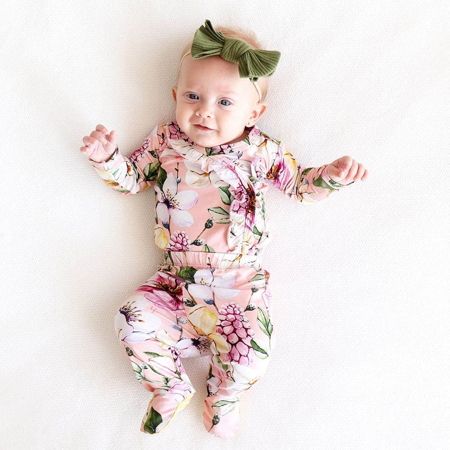 Baby on Margot Ruffled Tie-Front Kimono Set
