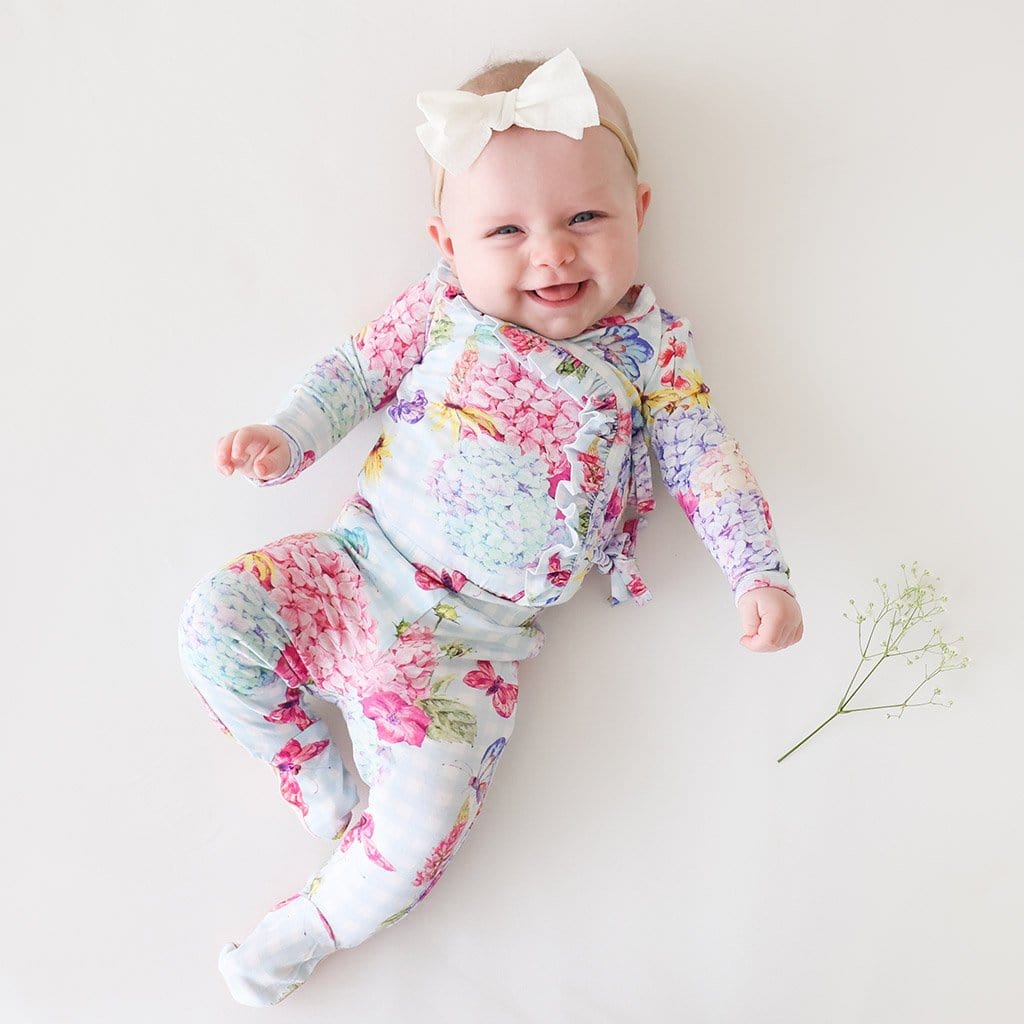 Nicolette Ruffled Tie-Front Kimono Set
