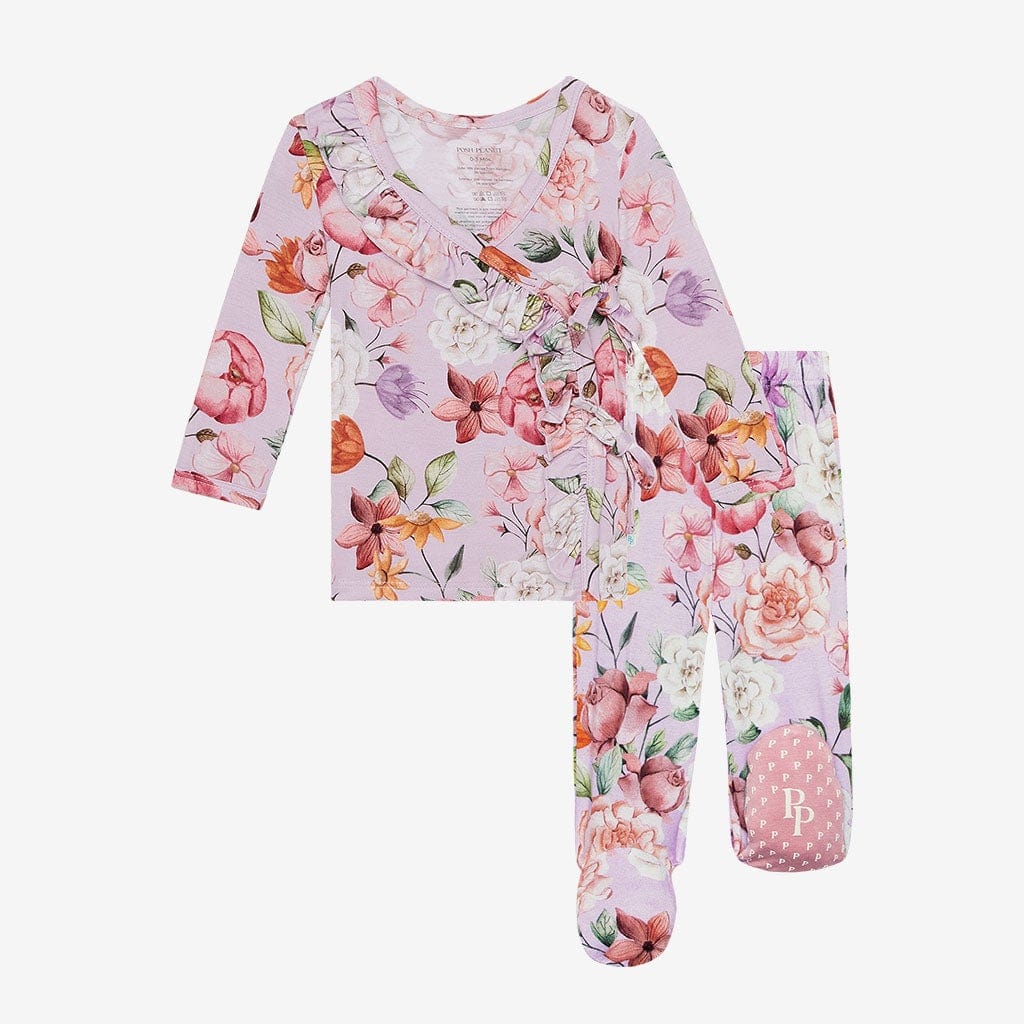 Pari Ruffled Tie-Front Kimono Set
