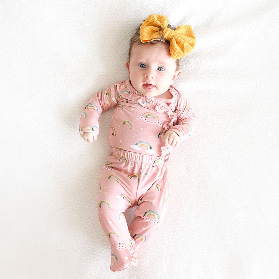 Shay Ruffled Tie-Front Kimono Set