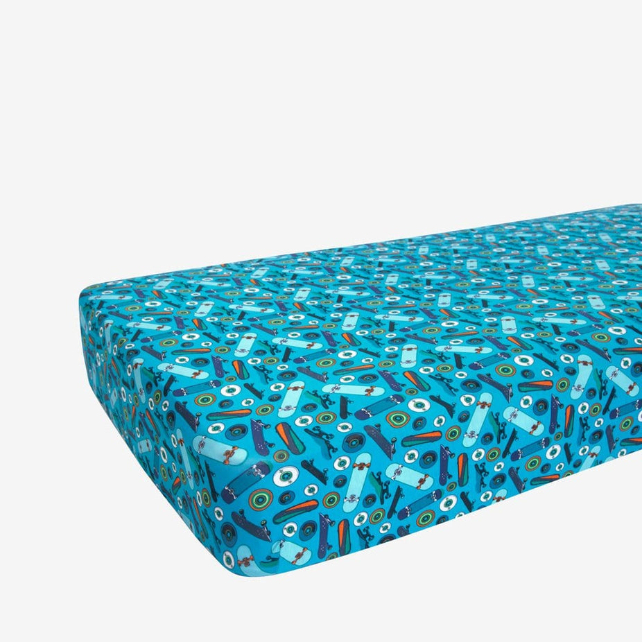 Cole Crib Sheet in skateboard print