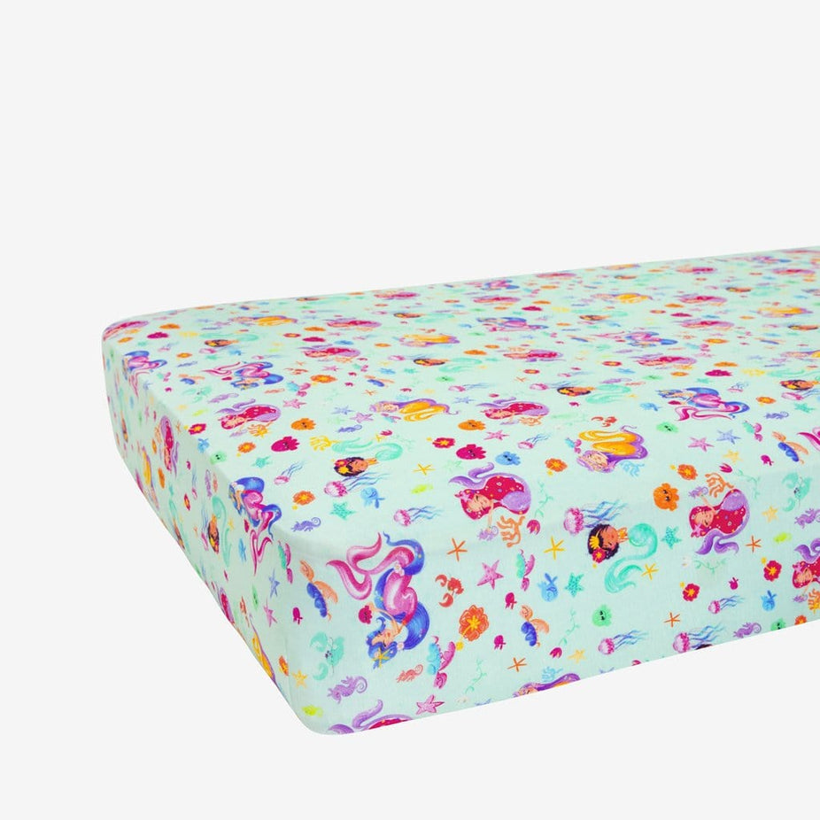 Kai Crib Sheet in mermaid print