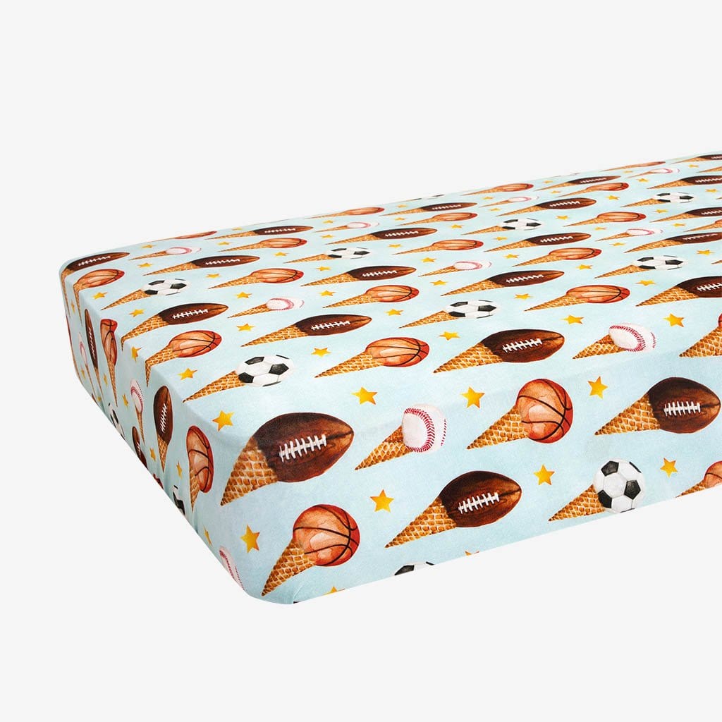 Scoops Crib Sheet in Basketball & Football print