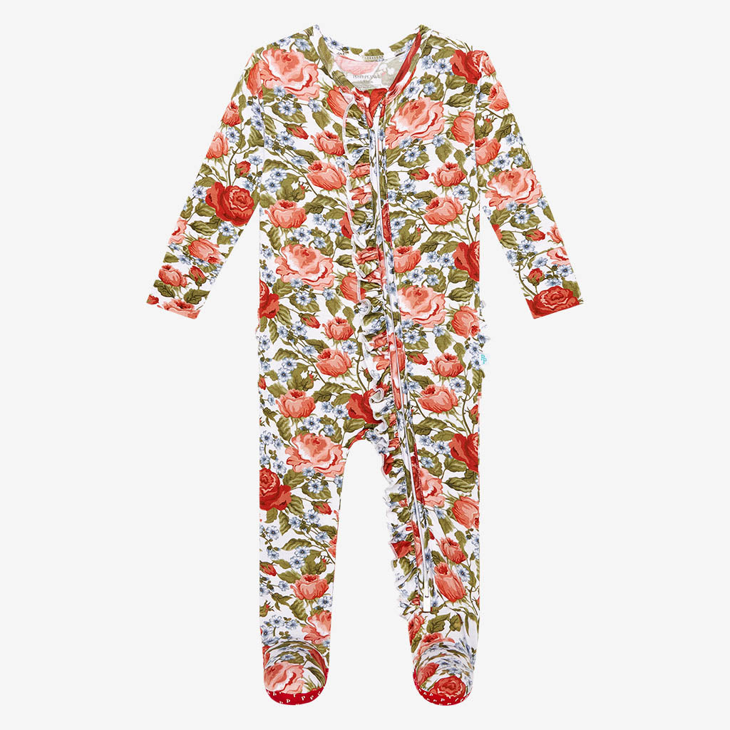 Alma Footie Ruffled Zippered One Piece