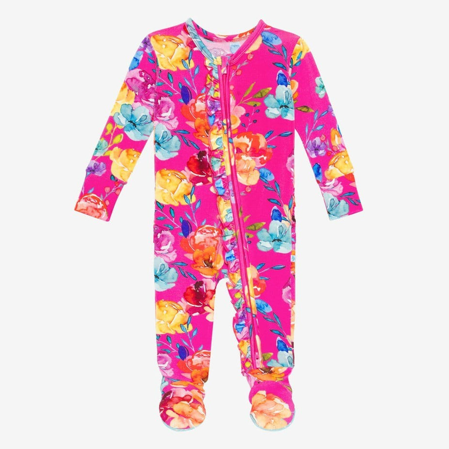 Aminatu Footie Ruffled Zippered One Piece