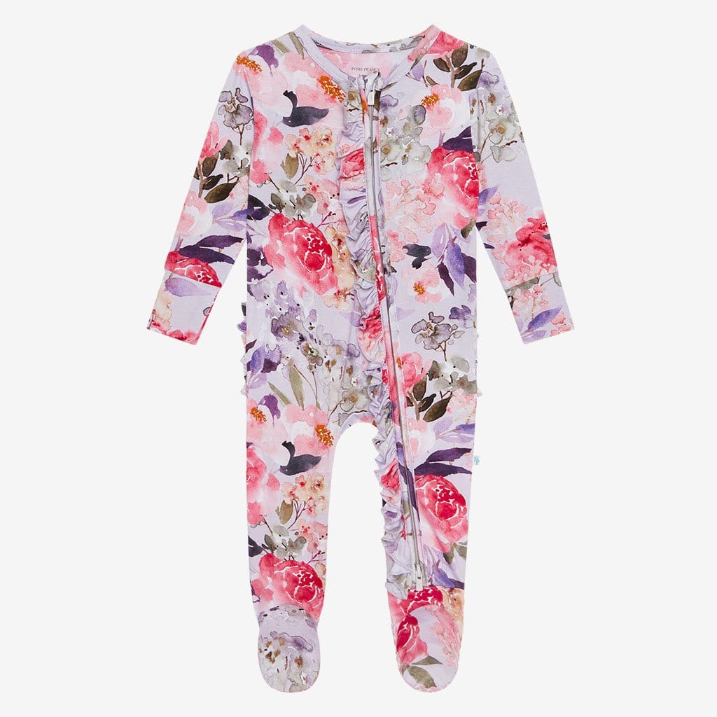 Aurora Footie Ruffled Zippered One Piece