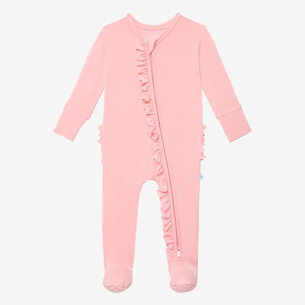 Cotton Candy Footie Ruffled Zippered One Piece