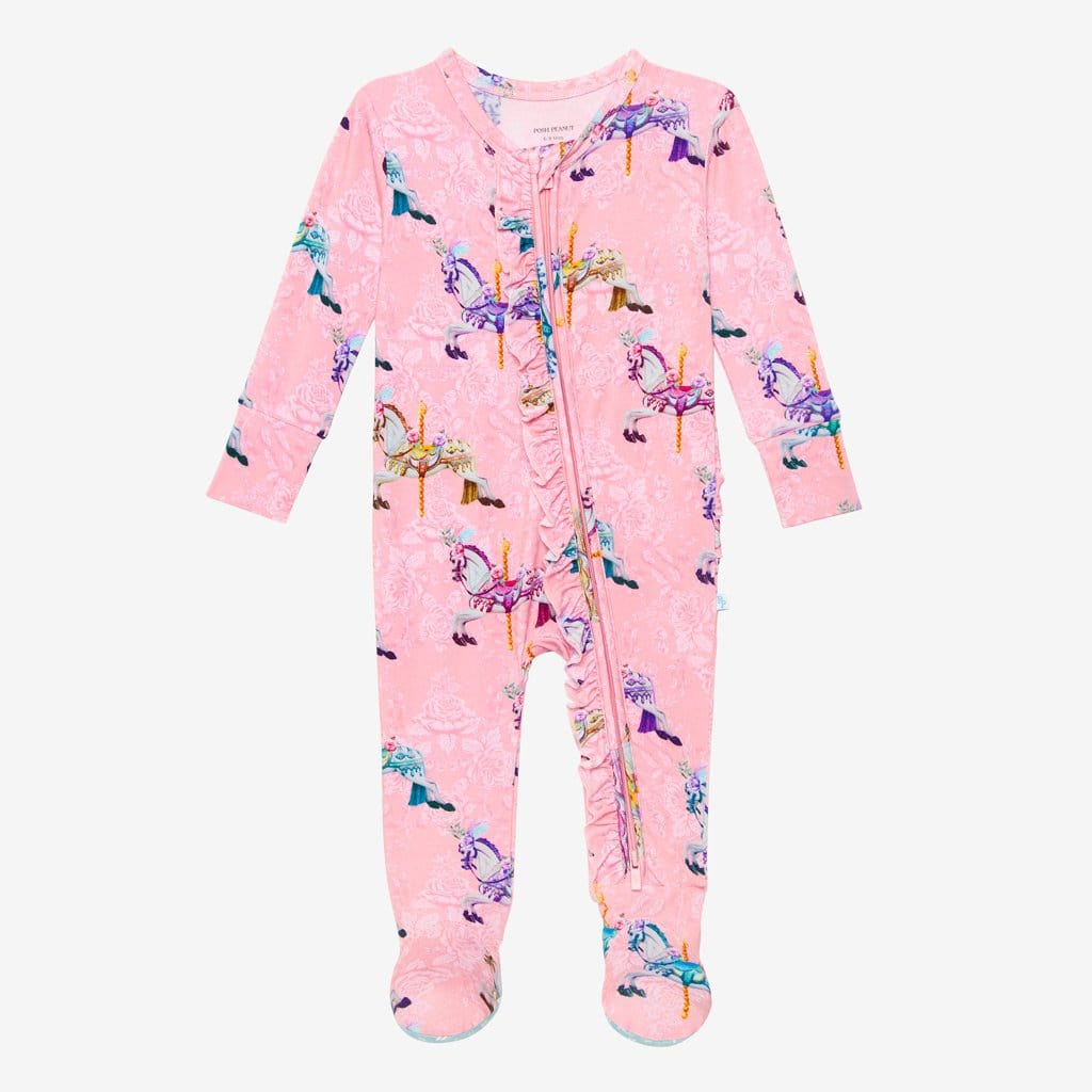 Claudine Footie Ruffled Zippered One Piece