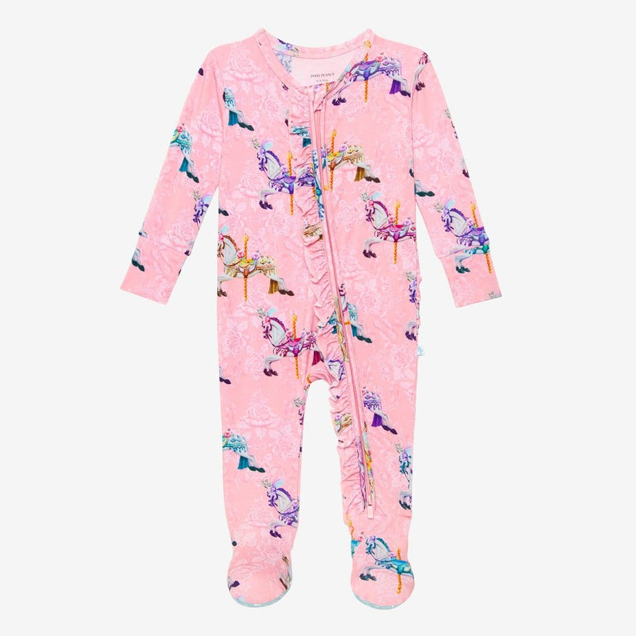 Claudine Footie Ruffled Zippered One Piece