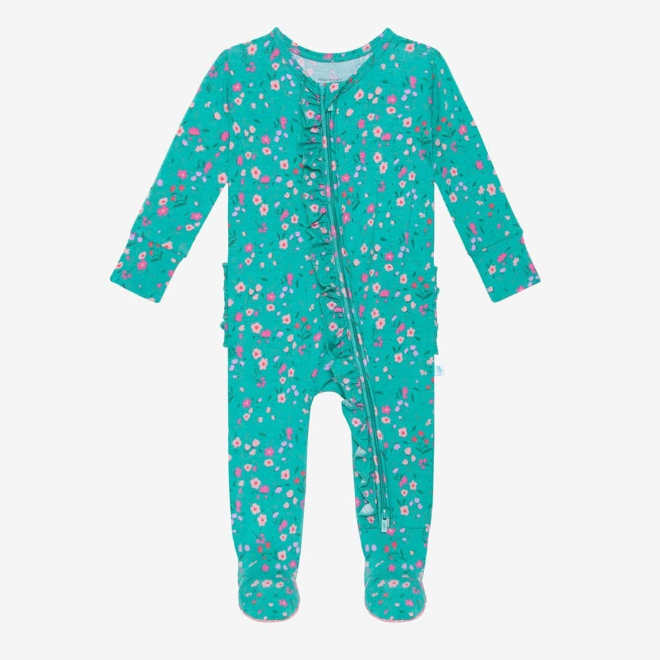 Cassandra Footie Ruffled Zippered One Piece