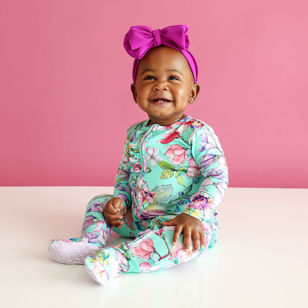Diedre Footie Ruffled Zippered One Piece