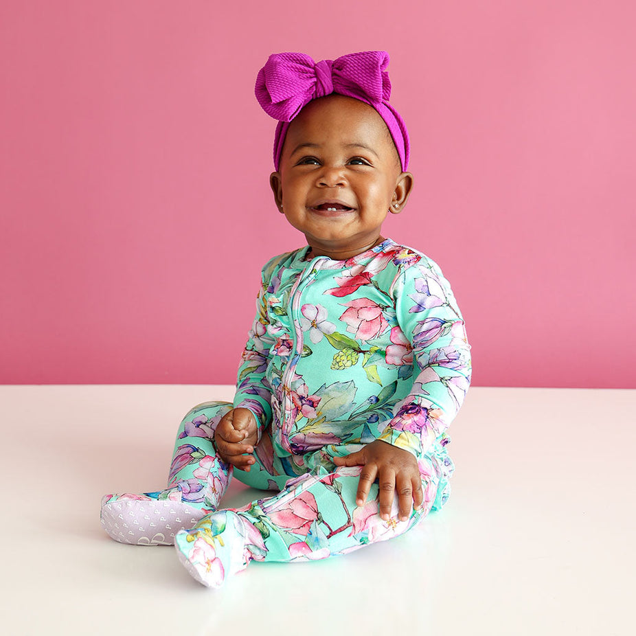 Diedre Footie Ruffled Zippered One Piece