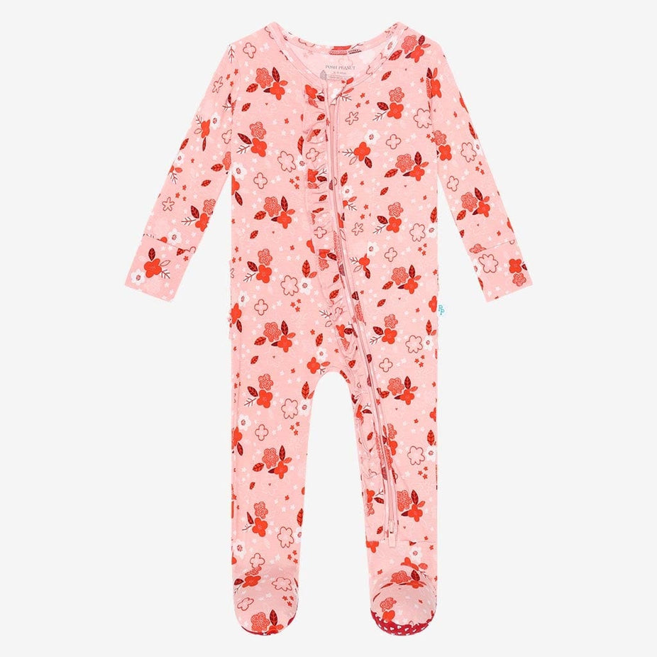 Darling Footie Ruffled Zippered One Piece
