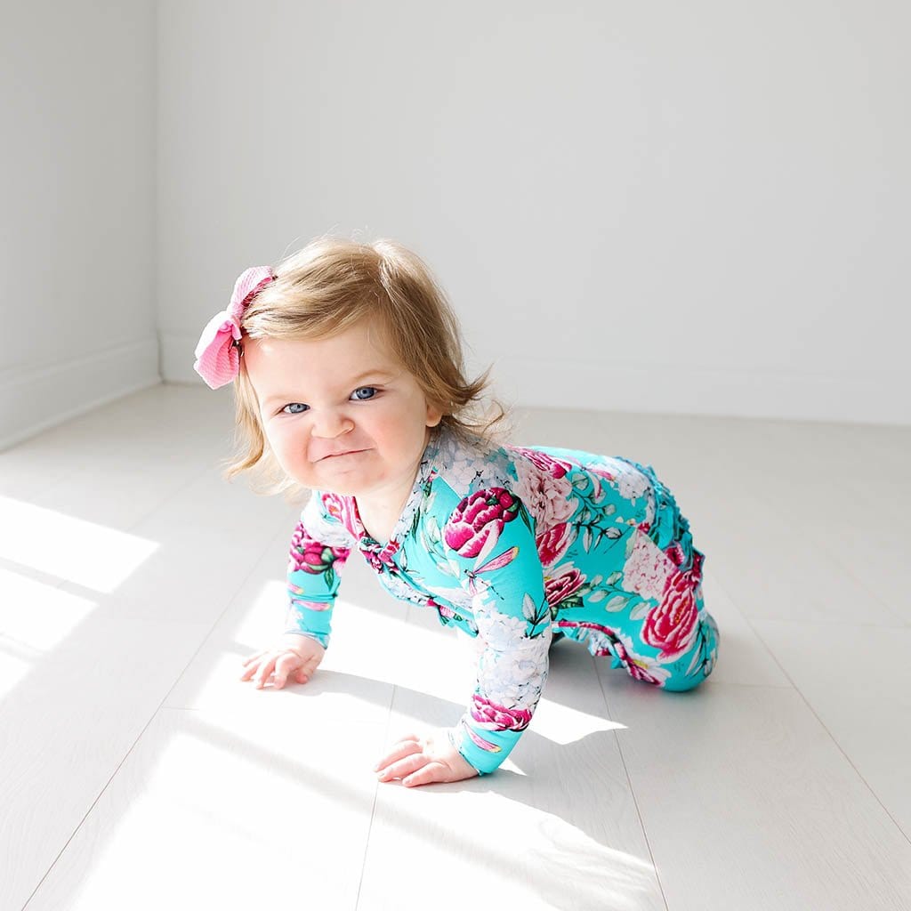 Baby on Eloise Footie Ruffled Zippered One Piece