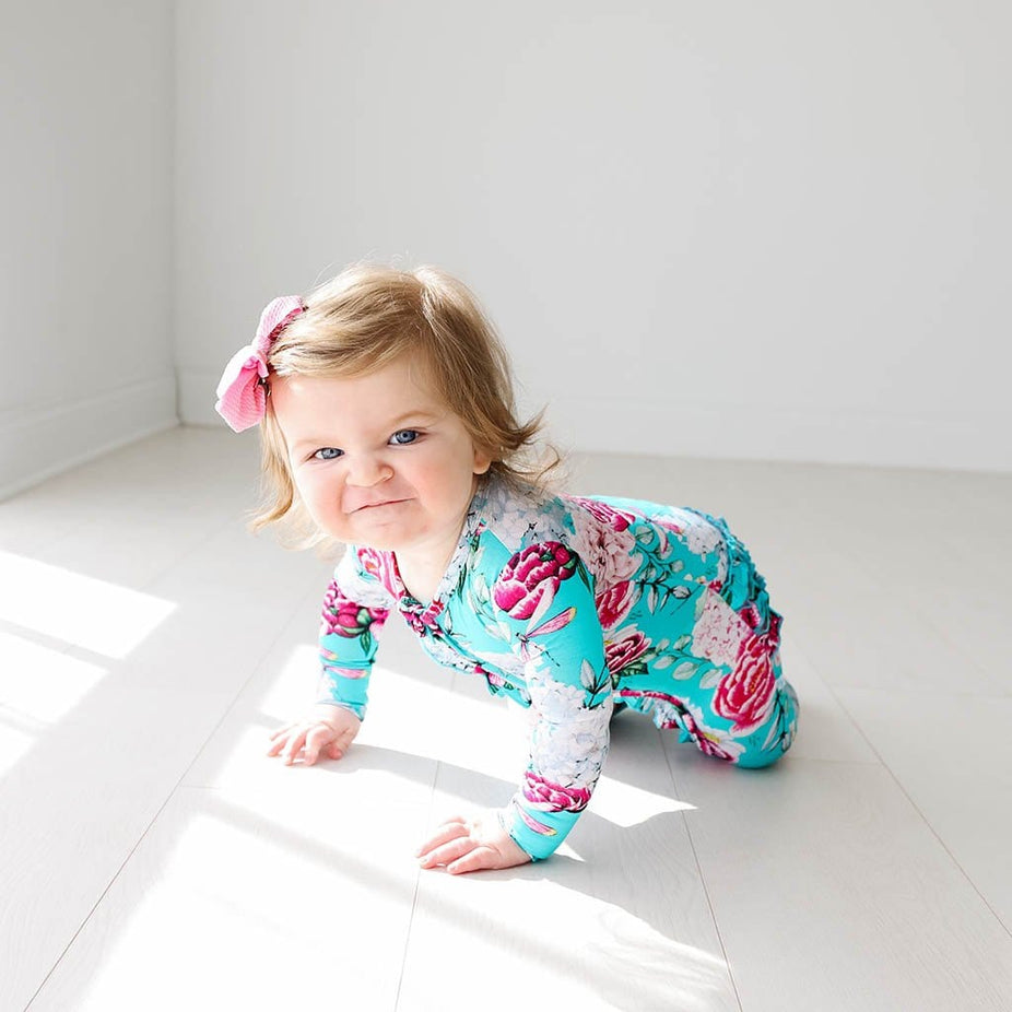 Baby on Eloise Footie Ruffled Zippered One Piece