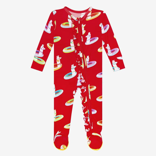 Emilio Footie Ruffled Zippered One Piece