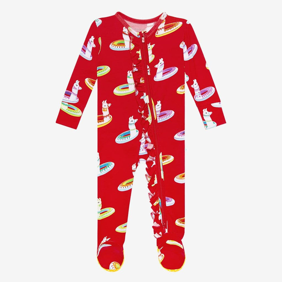 Emilio Footie Ruffled Zippered One Piece