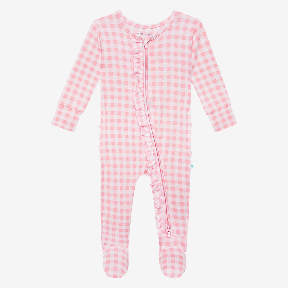 Lilia Footie Ruffled Zippered One Piece