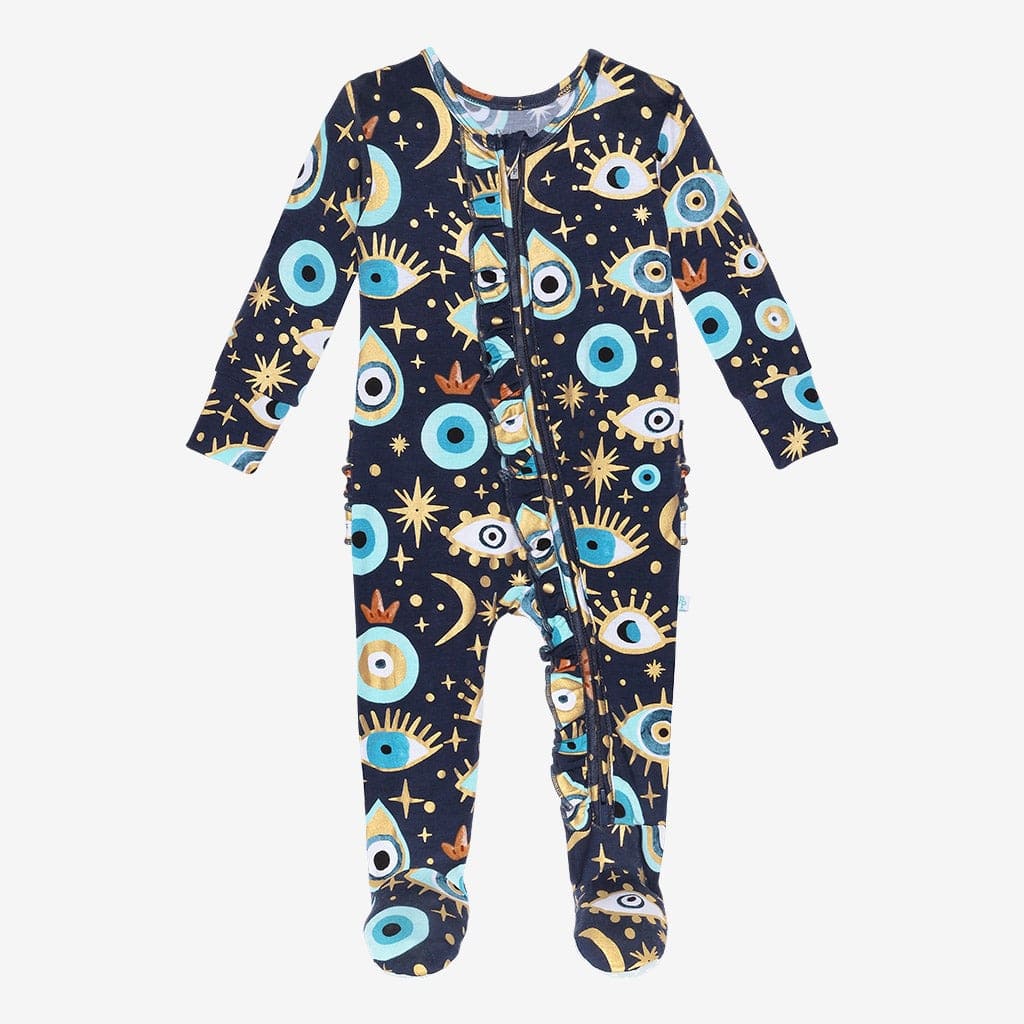 Fiona Footie Ruffled Zippered One Piece
