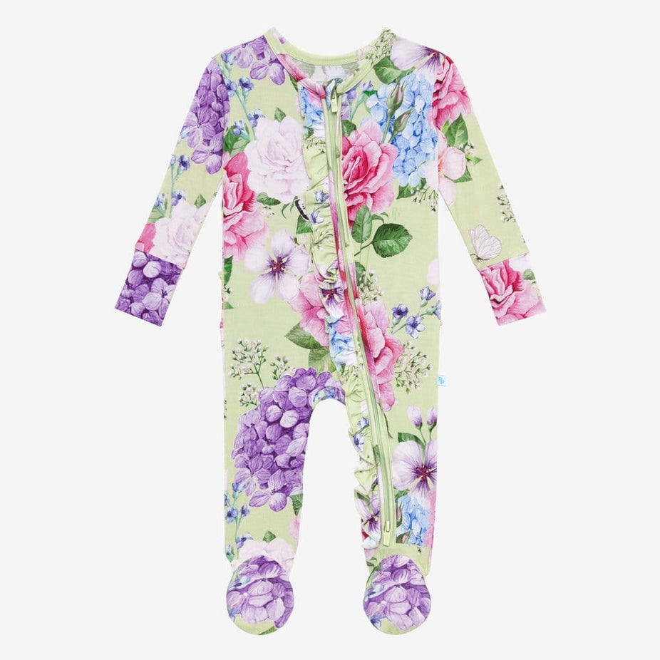 Georgina Footie Ruffled Zippered One Piece