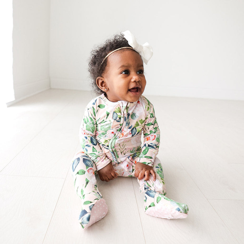 Harper Footie Ruffled Zippered One Piece