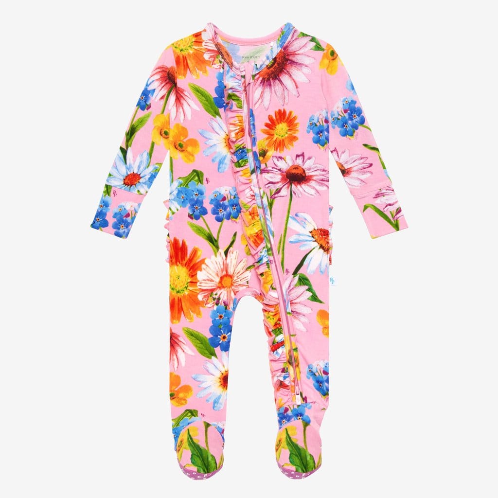 Kaileigh Footie Ruffled Zippered One Piece