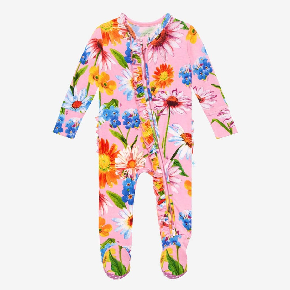 Kaileigh Footie Ruffled Zippered One Piece