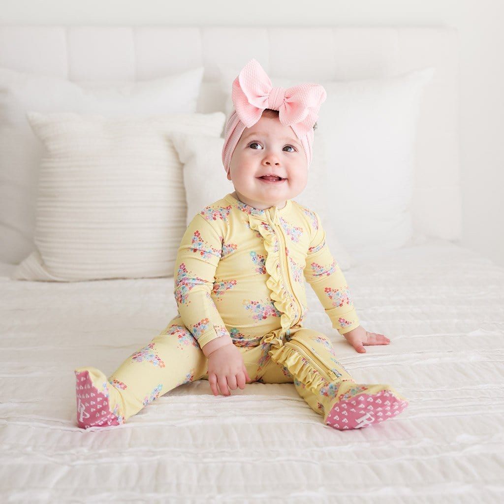 Baby on Keira Footie Ruffled Zippered One Piece