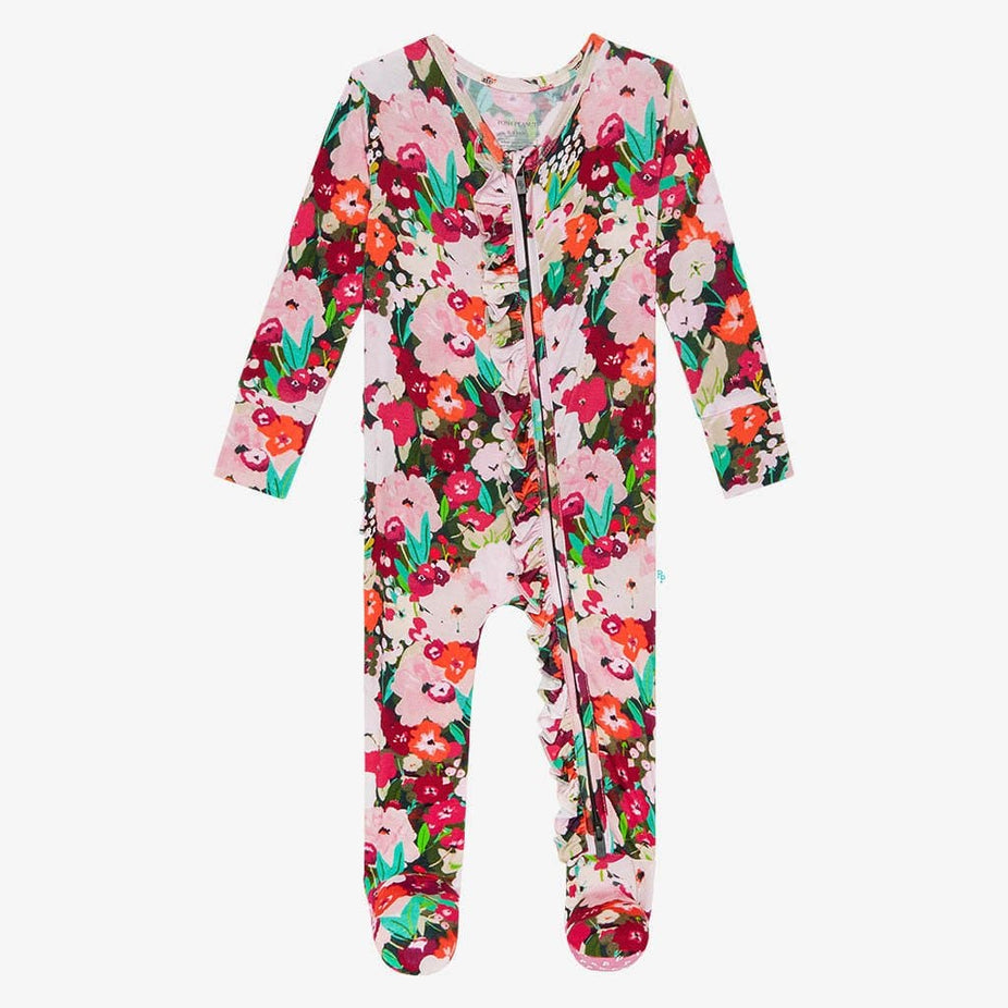 Katerina Footie Ruffled Zippered One Piece