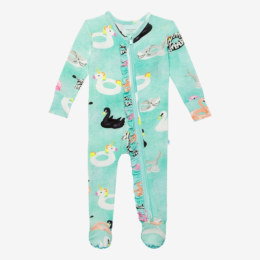 Lenny Footie Ruffled Zippered One Piece