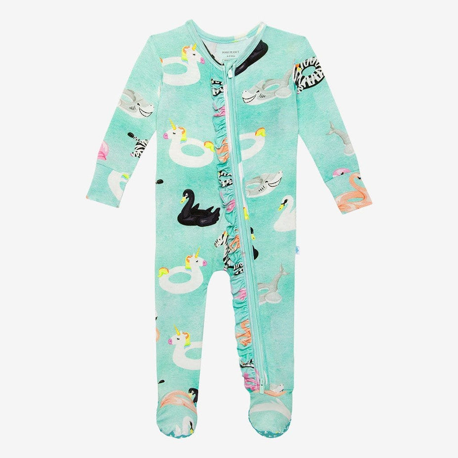 Lenny Footie Ruffled Zippered One Piece