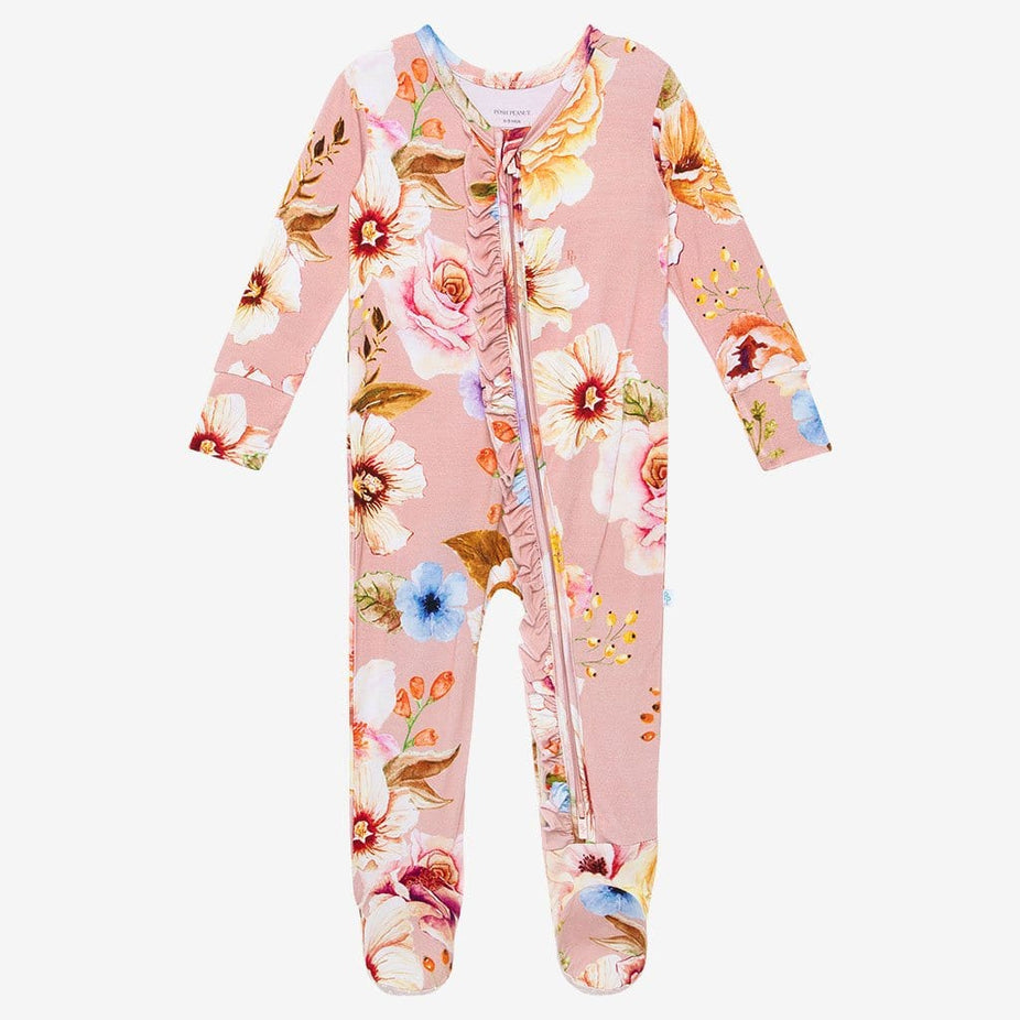 Miranda Footie Ruffled Zippered One Piece