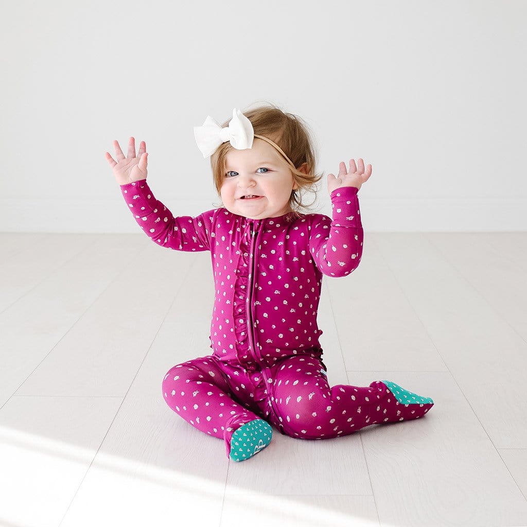 Melia Footie Ruffled Zippered One Piece