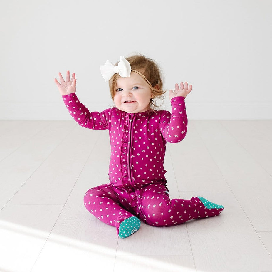 Melia Footie Ruffled Zippered One Piece