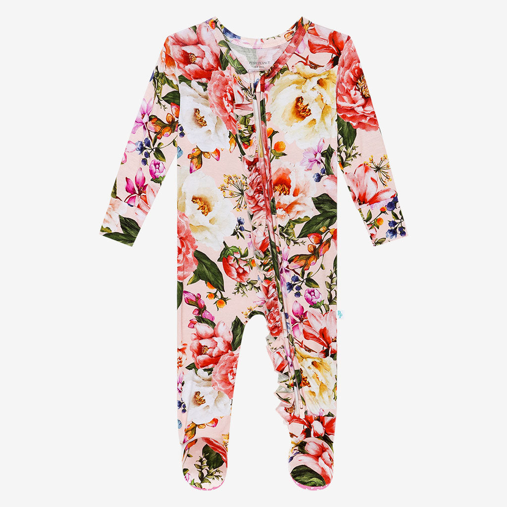 Marisol Footie Ruffled Zippered One Piece