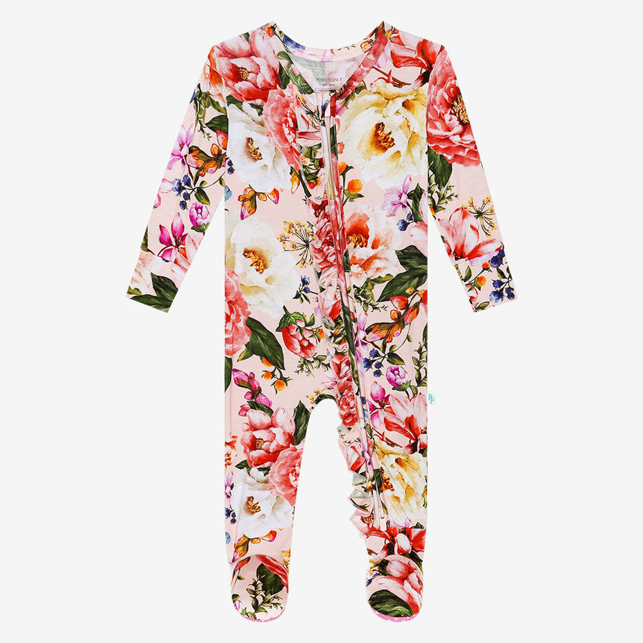 Marisol Footie Ruffled Zippered One Piece