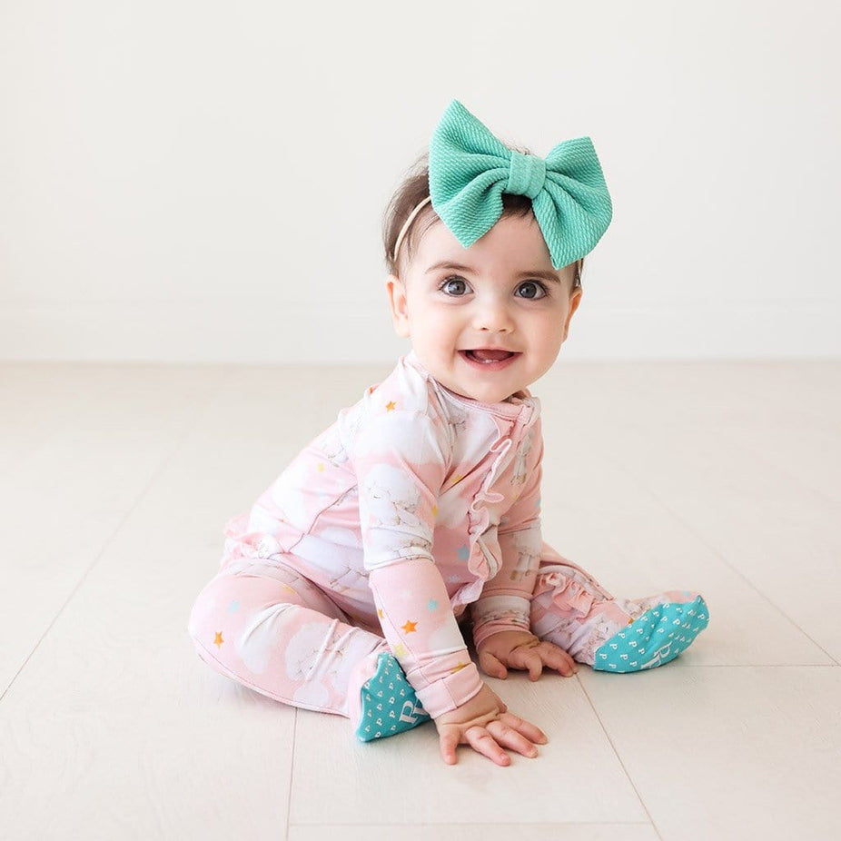 Mary Footie Ruffled Zippered One Piece