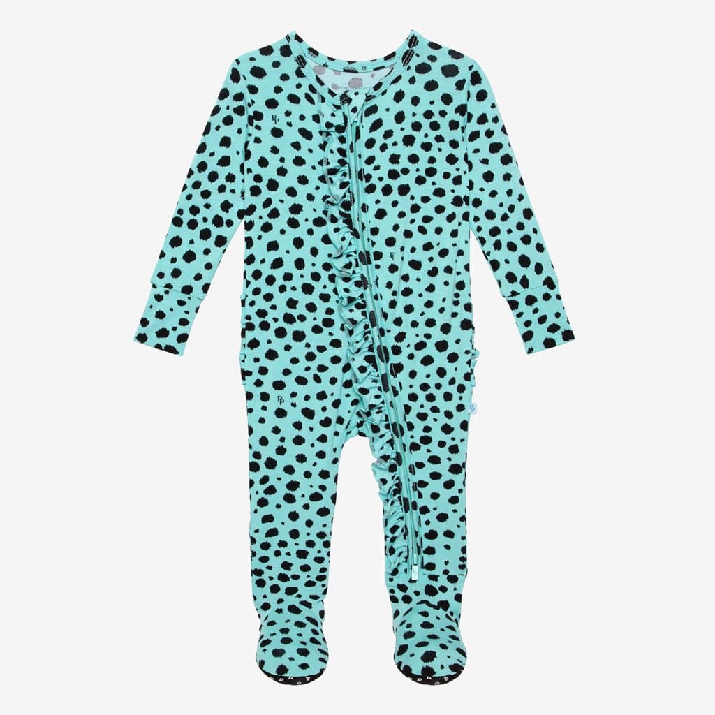 Pebbles Footie Ruffled Zippered One Piece