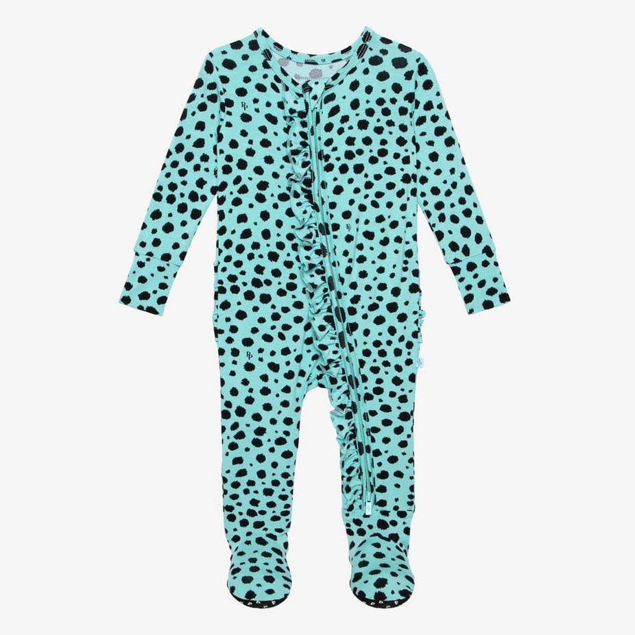 Pebbles Footie Ruffled Zippered One Piece