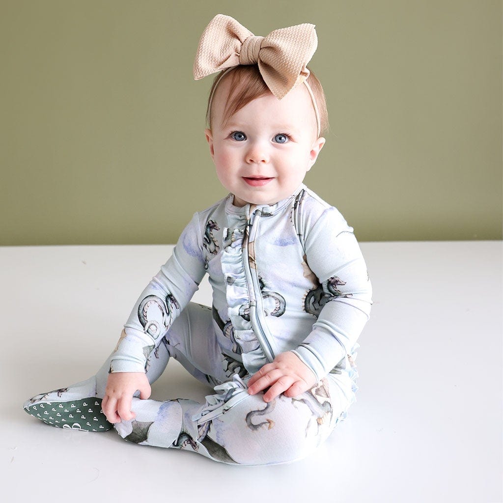 Percy Footie Ruffled Zippered One Piece