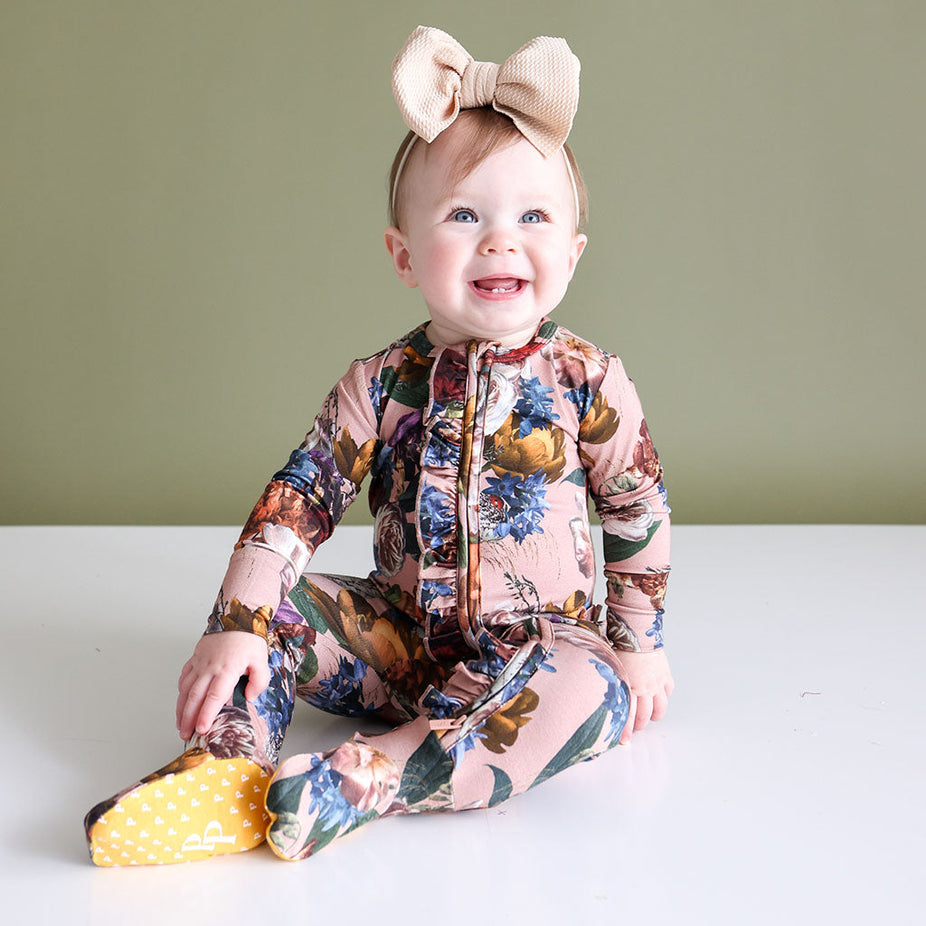Phoebe Footie Ruffled Zippered One Piece