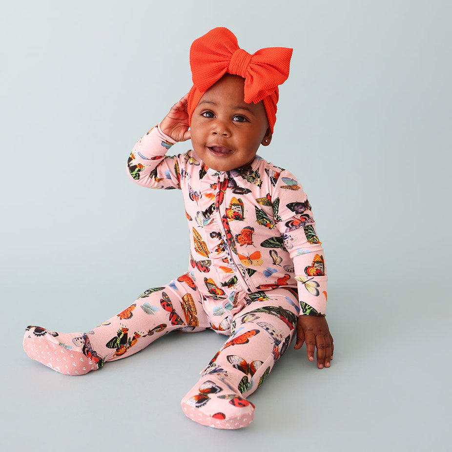 Parisa Footie Ruffled Zippered One Piece