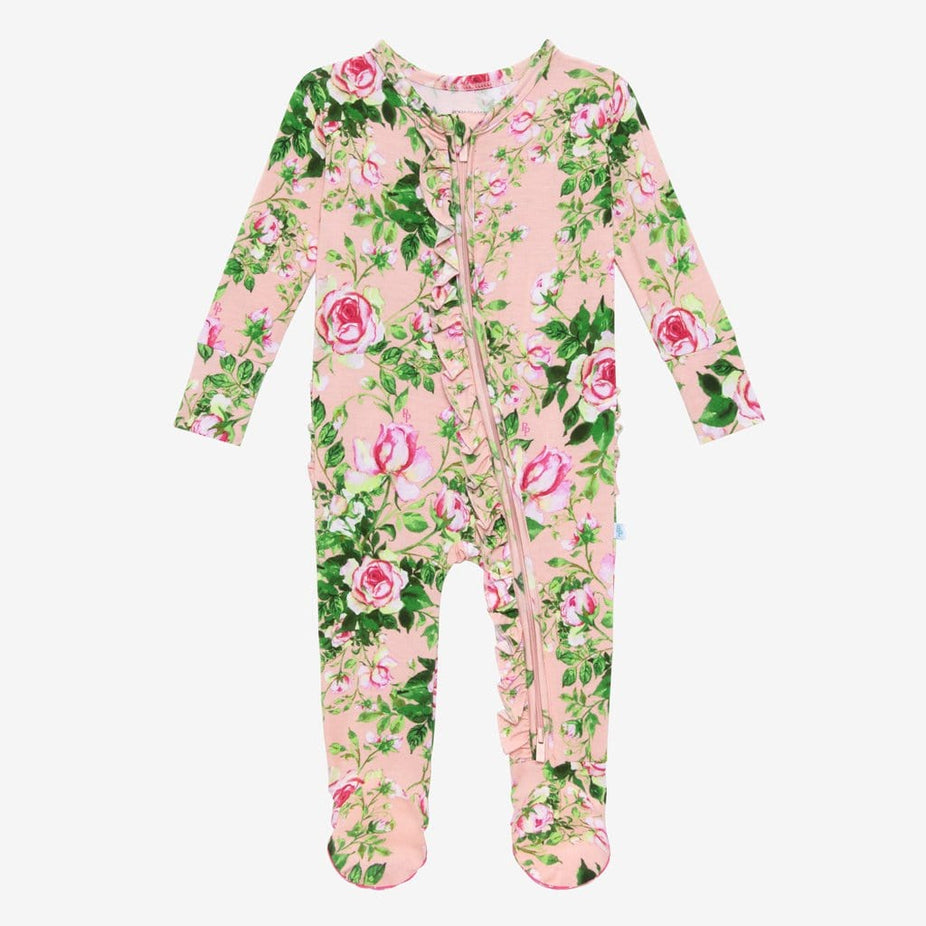 Renia Footie Ruffled Zippered One Piece
