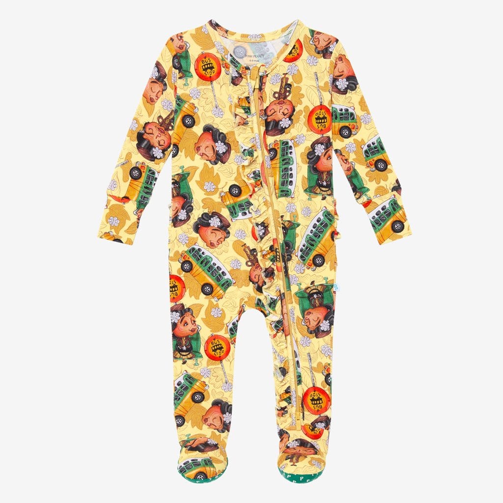 Rosa Parks Footie Ruffled Zippered One Piece