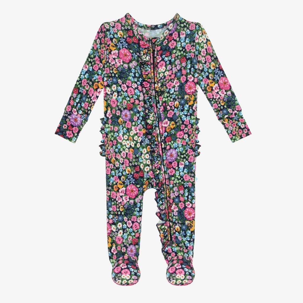Scarlet Footie Ruffled Zippered One Piece